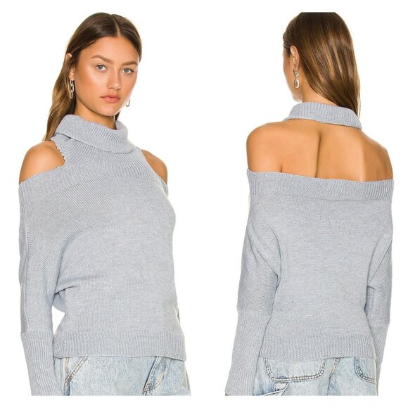 Lovers + Friends Sweaters - Lovers + Friends NWT Anisa Turtleneck Cutout Sweater in Heather Grey size Medium